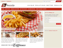 Tablet Screenshot of hbspecialtyfoods.com